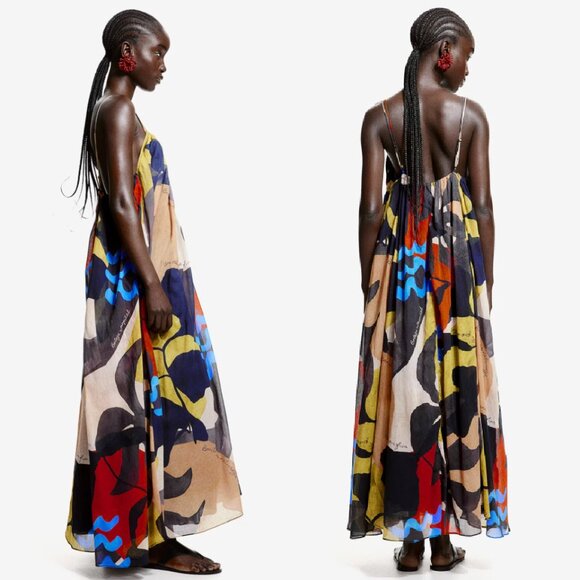 H&M A-Line Beleza Tropical Maxi Dress - NEW - Picture 5 of 9